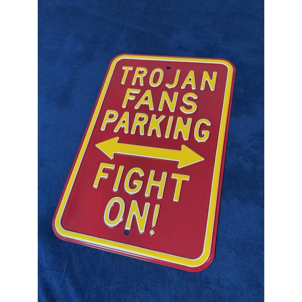 Official USC Trojans Embossed Steel Parking Sign Licensed Merch 17x11